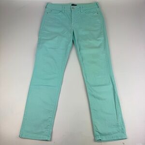NYDJ Jeans Womens 10P Petites Skinny Lift Tuck Jeans Aqua Blue *Read